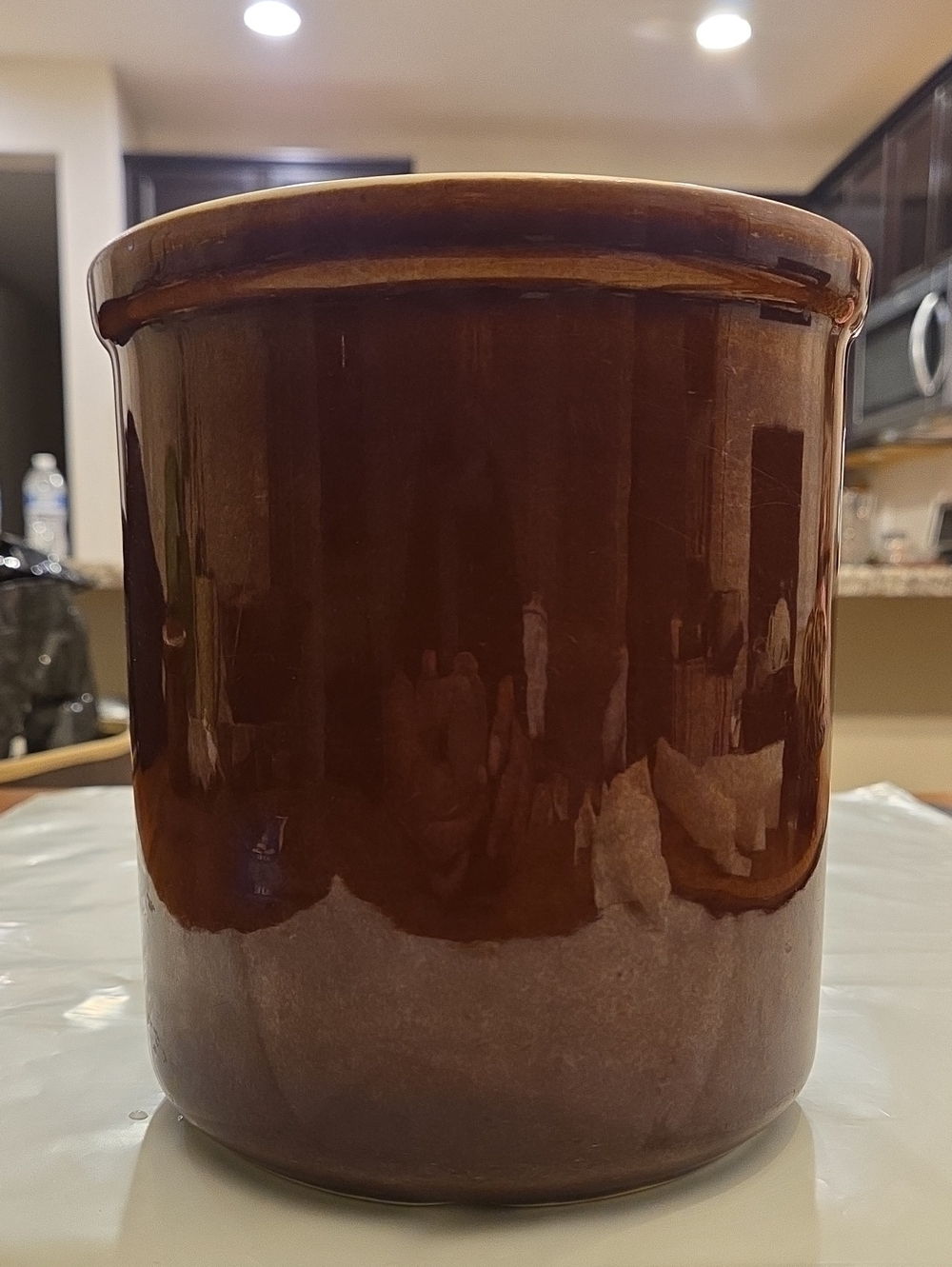 Hall Vintage Glazed Brown Stoneware Crock